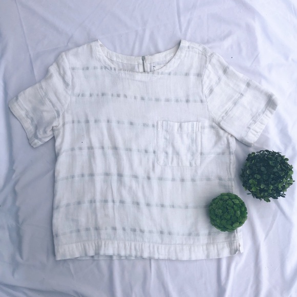 Lou & Grey Tops - White & Silver Striped Tee